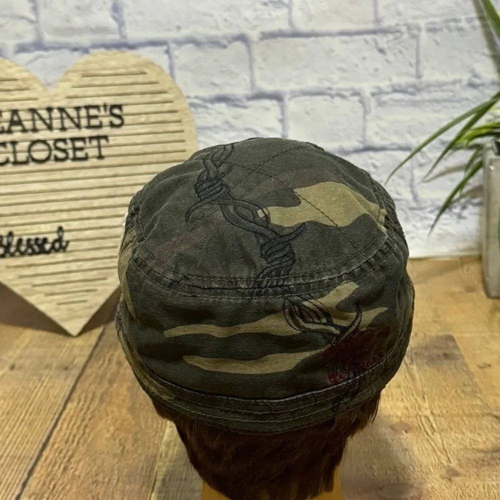 Hard Rock Cafe Hat  Military Army Cap Camouflage Camo Embroidered OSFM